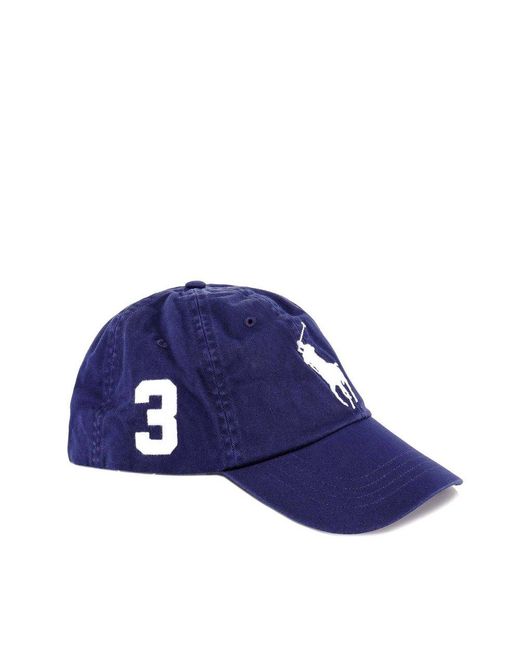 Polo Ralph Lauren Blue Big Pony Chino Ball Cap for men