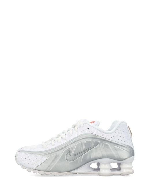 Nike White Shox R4 Lace-up Sneakers
