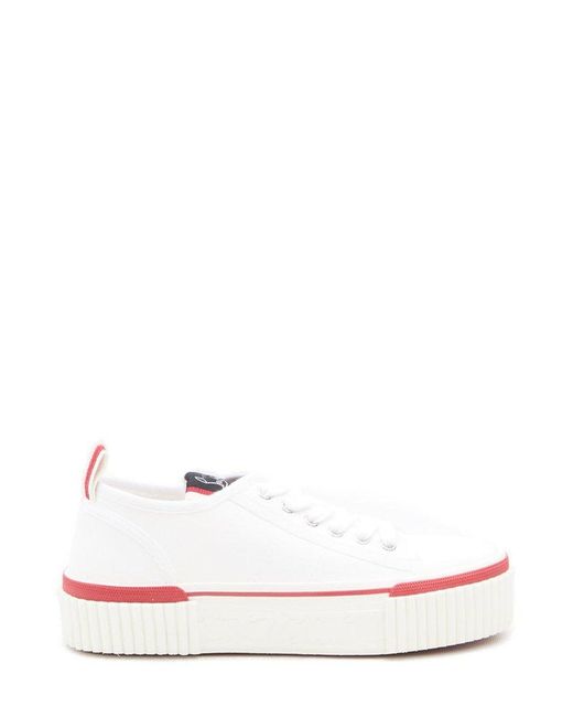 Christian Louboutin White Super Pedro Brand-embellished Woven Low-top Trainers