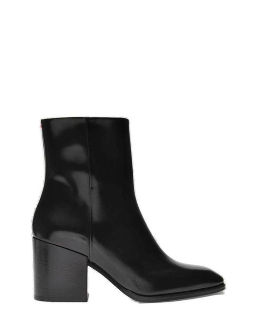Aeyde Black Leandra Zipped Ankle Boots
