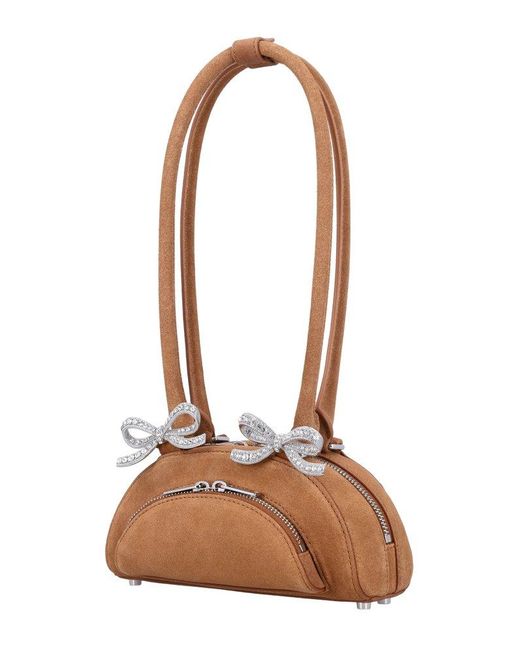 Self-Portrait White Curved Mini Shoulder Bag