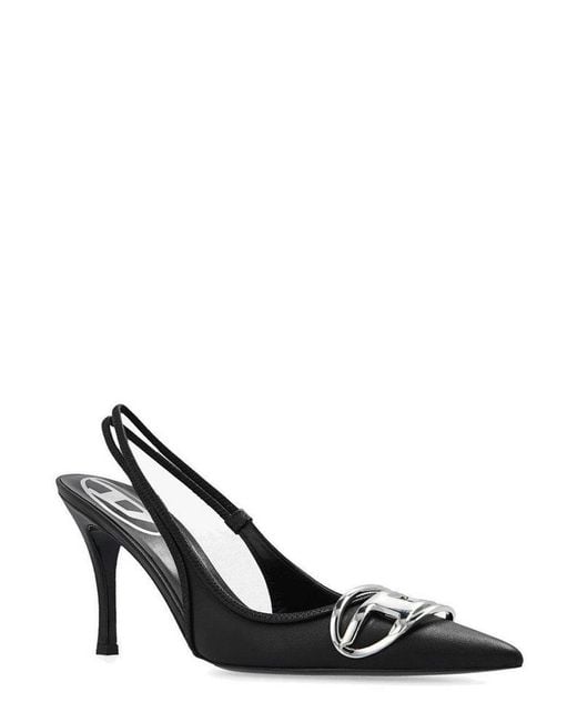 DIESEL Black D-venus Logo Plaque Pumps