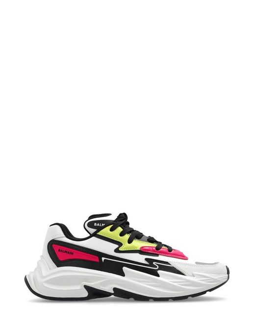 Balmain White ‘Run-Row’ Sneakers