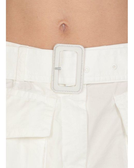 Dries Van Noten White Belted Mini Shorts