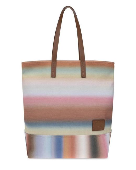 Paul Smith Multicolor Logo Patch Striped Tote Bag for men
