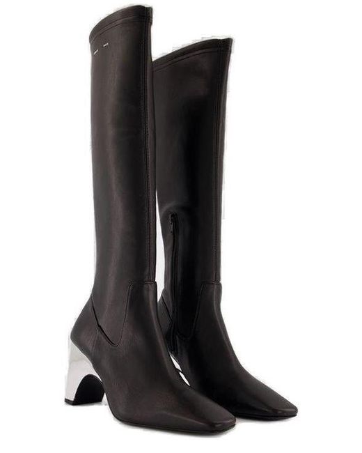 Coperni Black Bridge Stretch Knee-High Boots