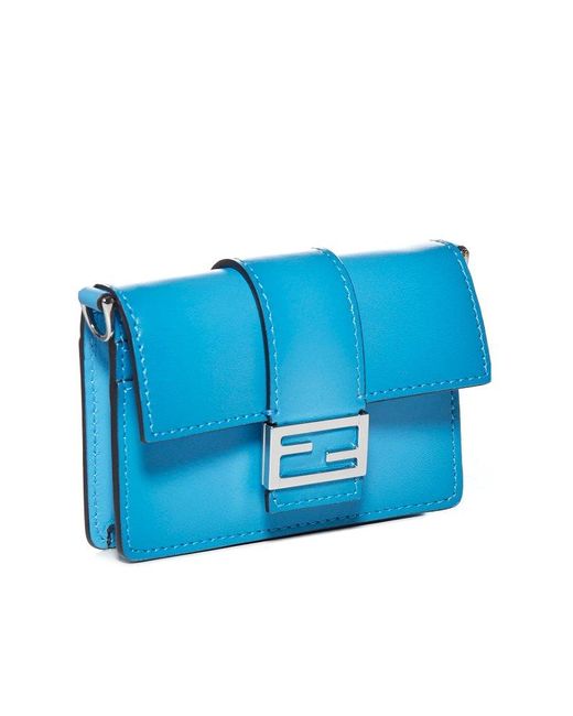 Fendi Ff Buckle Micro Shoulder Bag in Blue for Men | Lyst