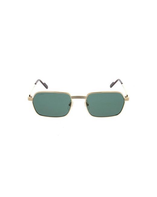 Cartier Green Rectangle Frame Sunglasses