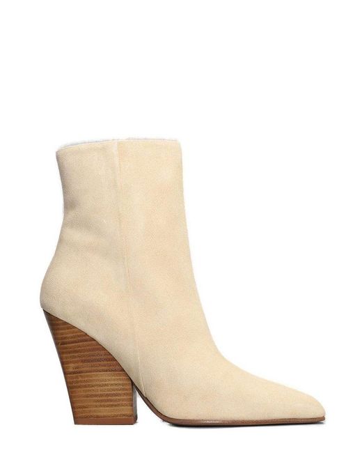 Paris Texas Natural Pointed Toe Ankle Boots