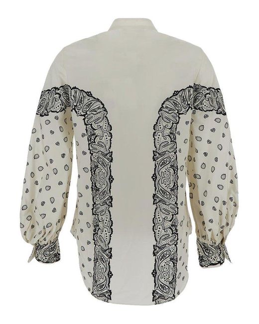 Chloé Gray Pattern Printed Poplin Shirt