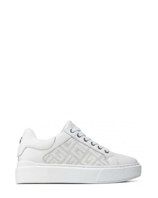 Guess White Round-toe Lace-up Sneakers