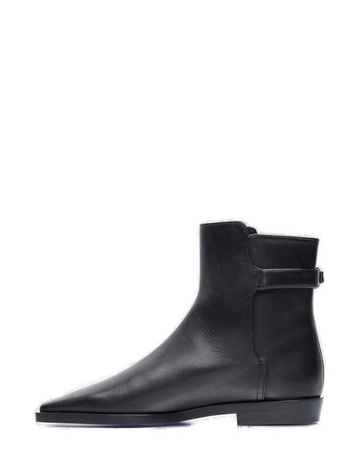 Totême  Black The Belted Square Toe Boots