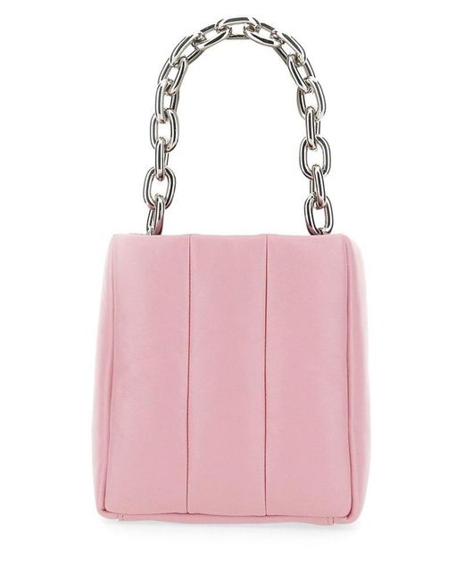 Stand Studio Pink Chain-linked Quilted Tote Bag