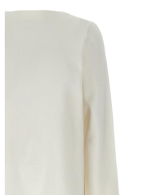Khaite White Paley V-Back Maxi Dress