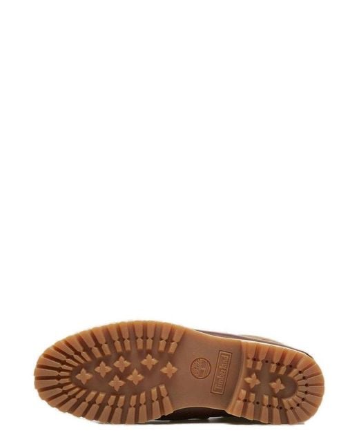 Timberland Brown Logo Patch Lace-Up Shoes for men