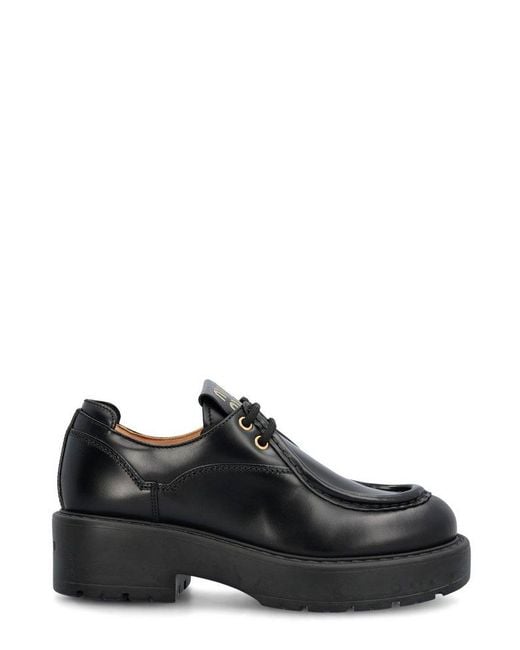 Miu Miu Black Chunky-Sole Lace-Up Shoes