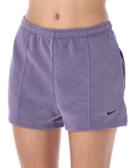 Nike Purple Chill Terry High-waist Shorts