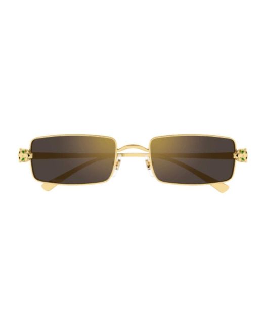 Cartier Brown Rectangle Frame Sunglasses