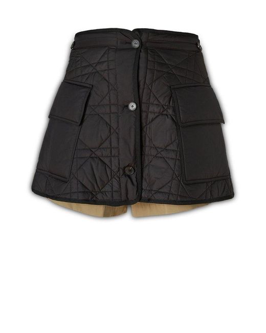 Dior Black Quilted Cargo Mini Skirt