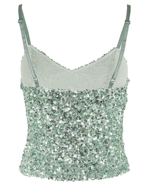 Moschino Blue Jeans Sequin Embellished Spaghetti Straps Top