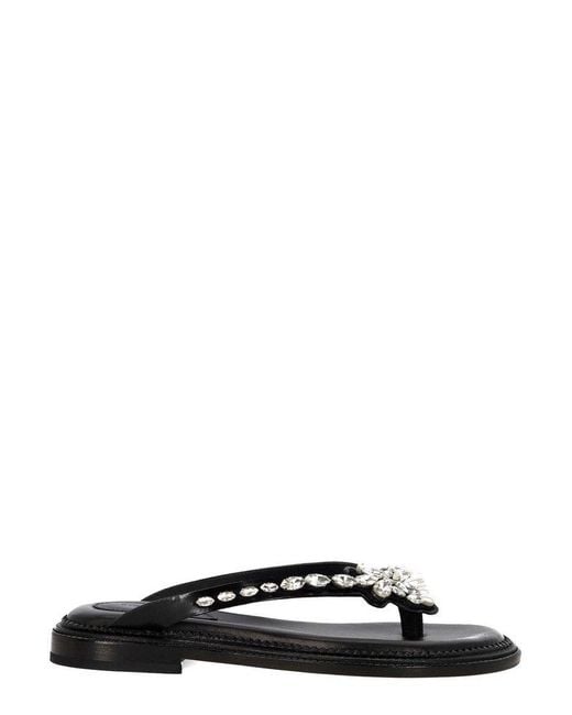 Simone Rocha Black Embellished Thong Sandals