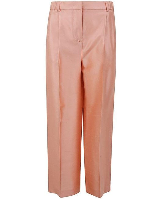 Giorgio Armani Pink High-waist Pleated Trousers