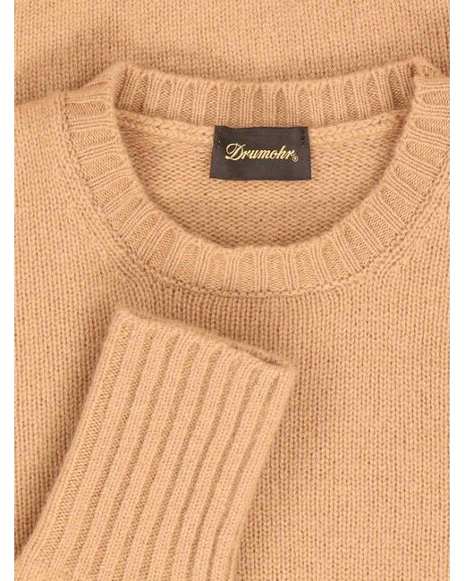 Drumohr White Crew Neck Knit Sweater for men