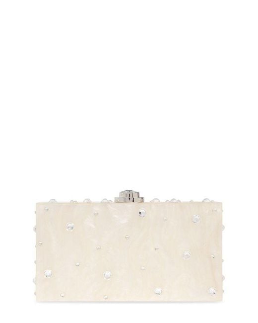Sophia Webster White Crystal Embellished Clutch Bag