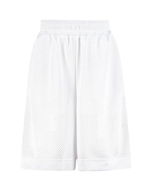 Fendi White Logo Knee-length Shorts
