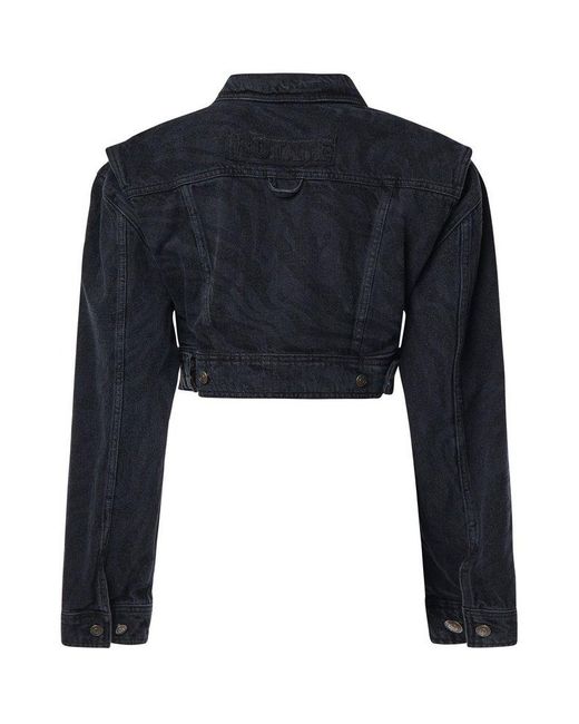 ROTATE BIRGER CHRISTENSEN Blue Cropped Denim Jacket