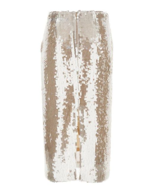 FEDERICA TOSI White Mesh Sequin Tech Skirt