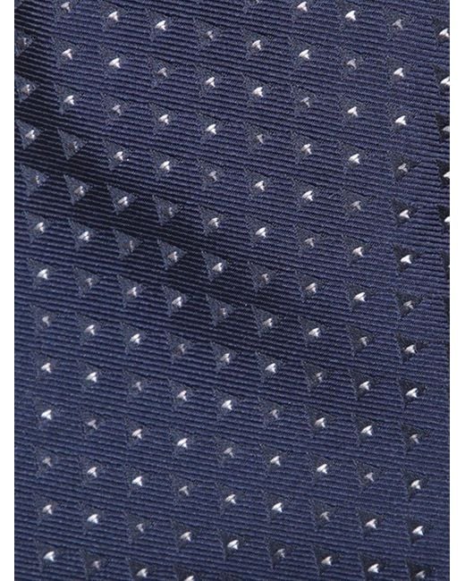 Brunello Cucinelli Blue Silk Dotted Tie for men