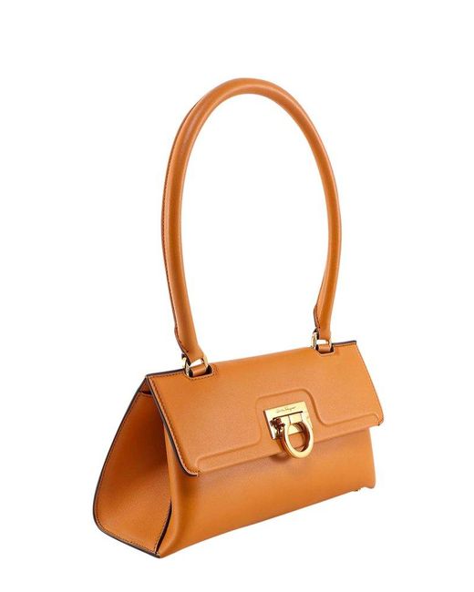 Ferragamo Brown Trifolio Long-handle Shoulder Bag