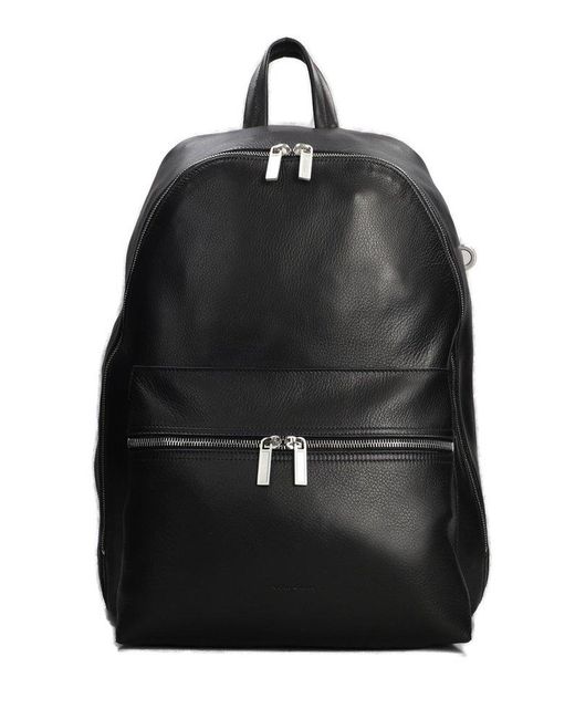 Rick Owens Black Logo Debossed Zipped Laptop Backpack for men