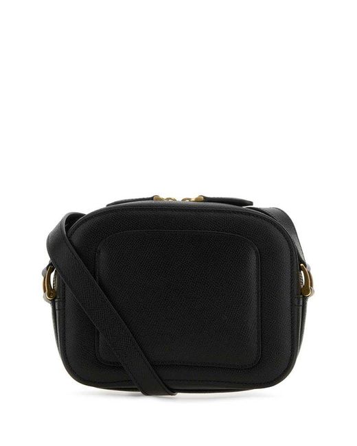 AMI Black Paris De Coeur Zip-up Crossbody Bag