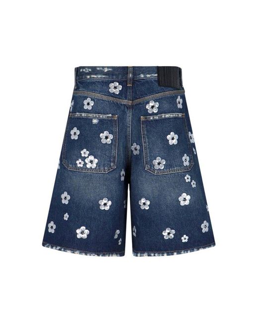 Marc Jacobs Blue Daisy Denim Shorts