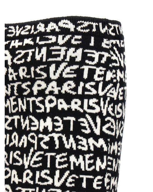 Vetements Black Graffiti Monogram Skirts