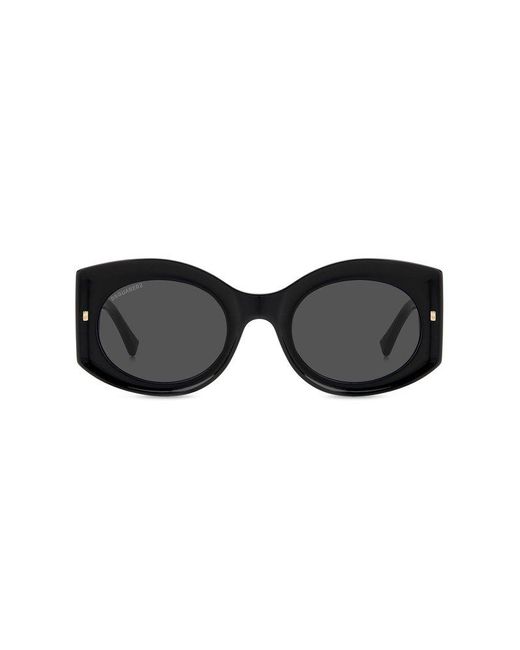 DSquared² Black Oval Frame Sunglasses for men