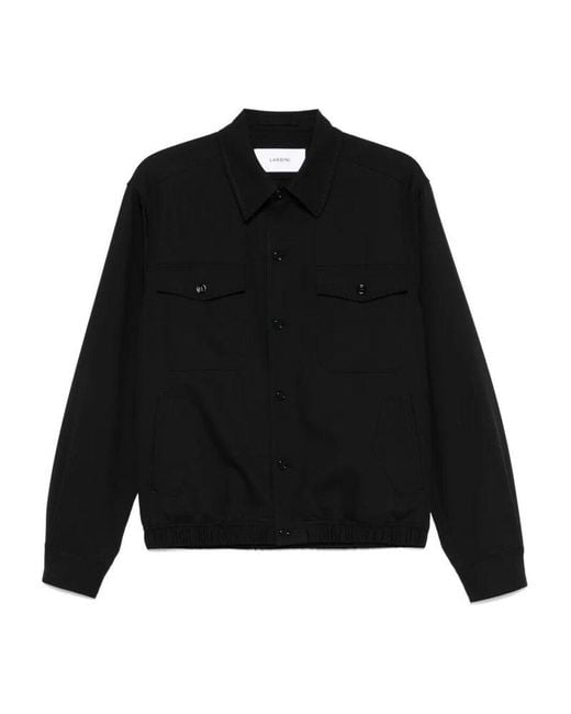 Lardini Black Button-Up Jacket for men