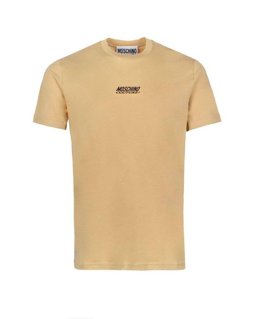 Moschino Natural Logo-embroidered Crewneck T-shirt for men