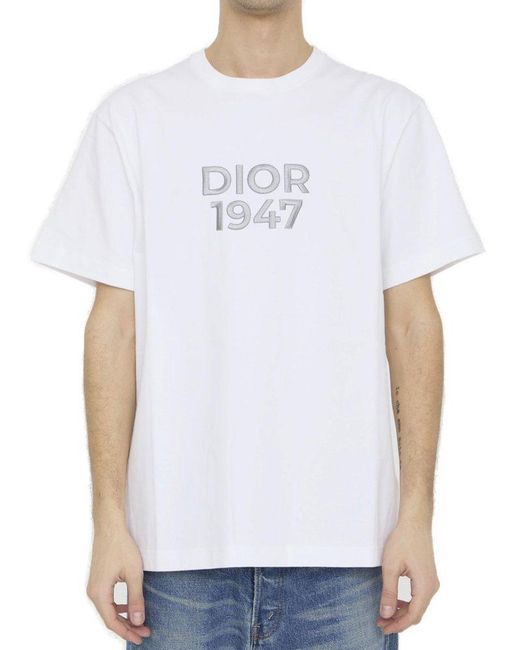 Dior White 1947 Crewneck T-shirt for men