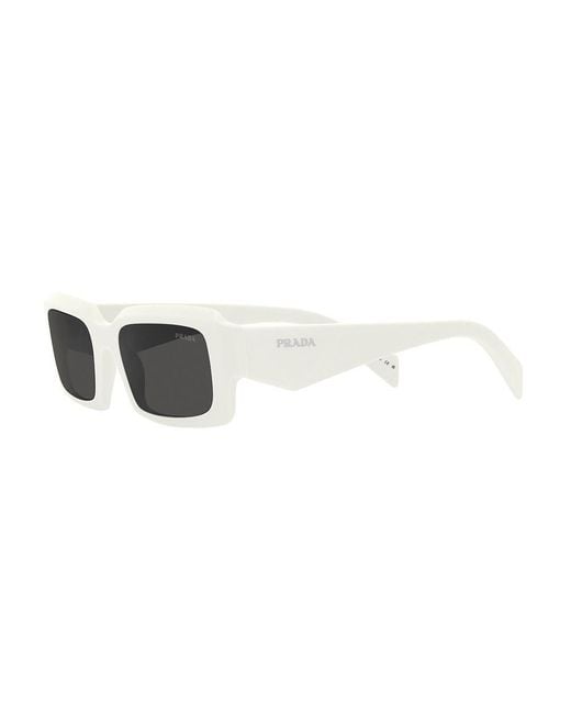 Prada White Rectangular Frame Sunglasses