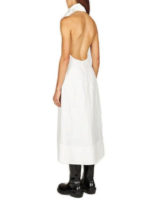 Bottega Veneta White Fluid Midi Dress