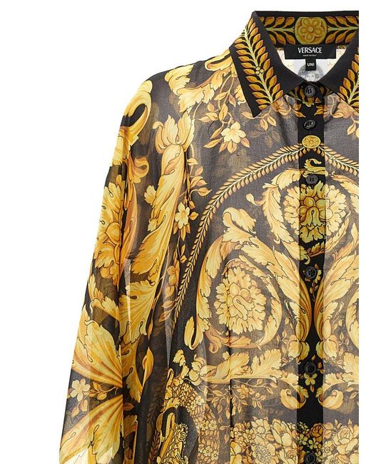 Versace Metallic Barocco-printed Semi-sheer Chiffon Cover-up