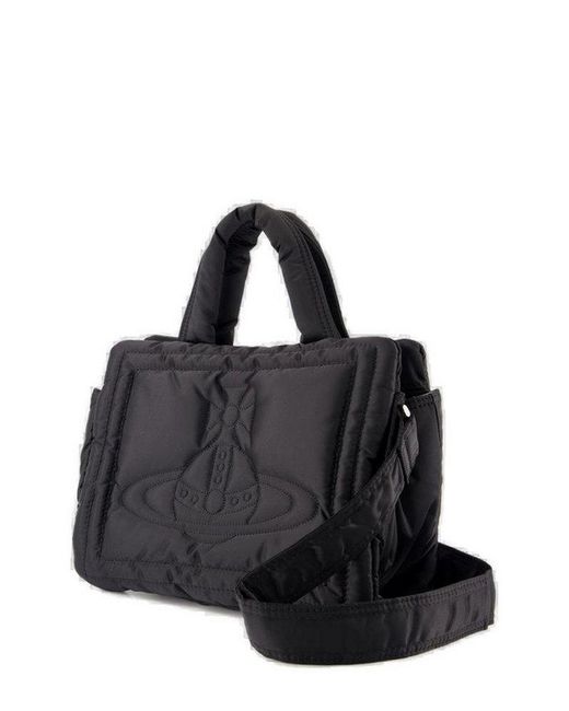 2WAY【Vivienne Westwood】Small Margaret バッグ パデッド ロゴ Vivienne Westwood Margaret Logo Detailed Small Bag in Black