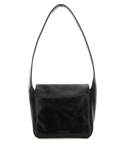Alexander Wang Black Leather Small Hobo Dome Shoulder Bag