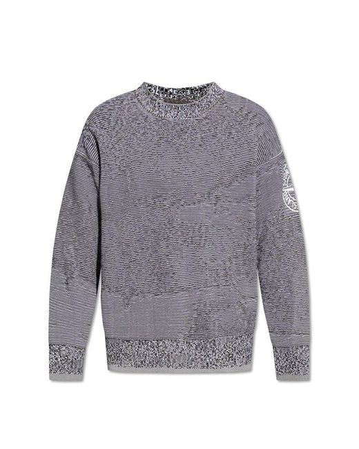 Stone Island Gray Sweater With Logo, for men