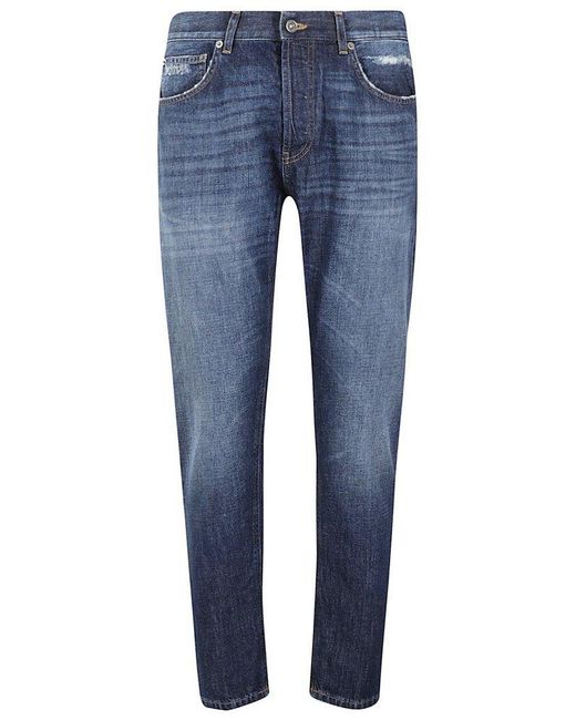 Dondup Blue Distressed Slim Fit Jeans for men