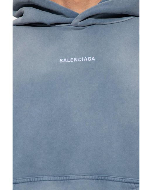 Balenciaga Blue Back Hoodie Medium Fit for men