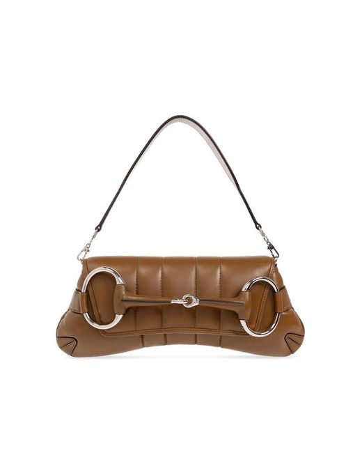 Gucci Brown 'horsebit Chain' Shoulder Bag
